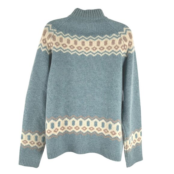 Woolovers Button Neck Nordic Fair Isle Sweater Womens Medium Lambswool FS-1397 - Picture 5 of 7